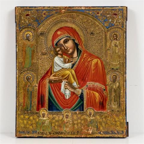 Gottesmutter-Ikone, Russland, 19. Jahrhundert