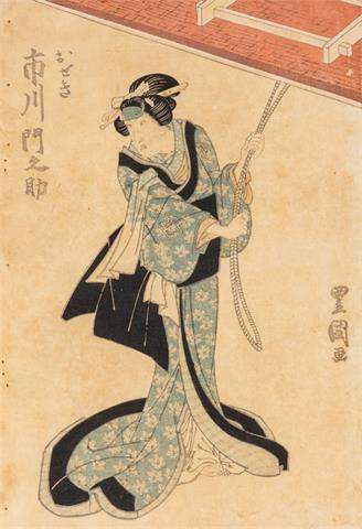 Utagawa Toyokuni II attr. (1777 - 1835), Farbholzschnitt, Kabuki-Schauspieler