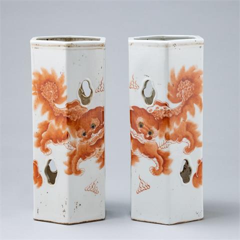 Famille rose-Vase, China, Qing-Dynastie, Ende 19. Jahrhundert
