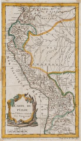 Kupferstecher um 1750, Frankreich, Karte von Peru
