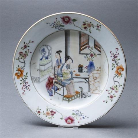 Famille rose-Teller, China, Qing-Dynastie 18. Jahrhundert oder später