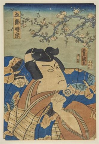 Utagawa Kunisada (1786-1865), Kabuki-Schauspieler, Farbholzschnitt