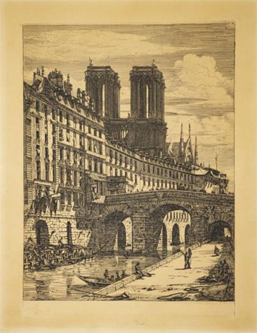 Charles Meryon (1821-1868), Le petit pont, Radierung