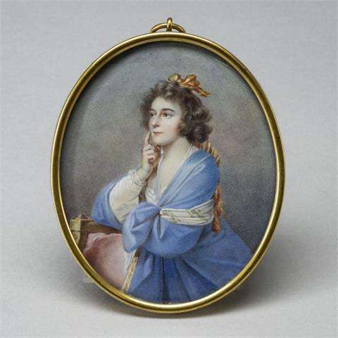 Künstler um 1815, Miniaturbildnis einer jungen Frau