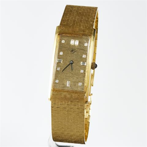Goldene Armbanduhr mit Baguette-Diamanten