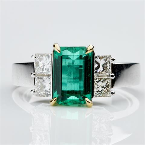 Ring mit natürlichem, kolumbianischen Smaragd