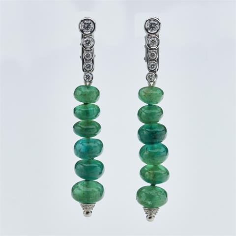 Paar Smaragd-Perlen-Ohrringe