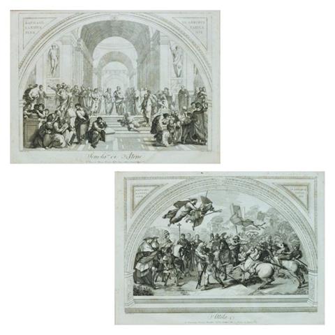 Antonio Banzo (1777-1859), 2 Kupferstiche nach Raffaels Stanzen
