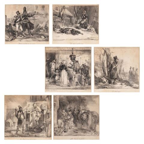 Nicolas-Toussaint Charlet (1792-1845), Konvolut sechs Grafiken
