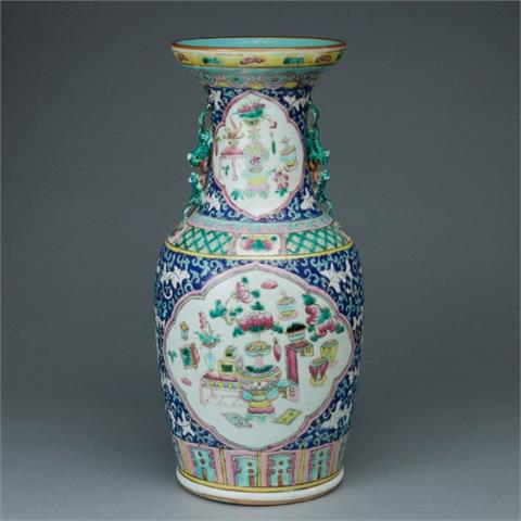 Famille rose Vase, China, Qing Dynastie, Ende 19. Jahrhundert