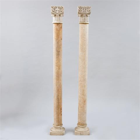 Zwei schlanke Säulen, wohl Italien, Venedig, 19. Jahrhundert