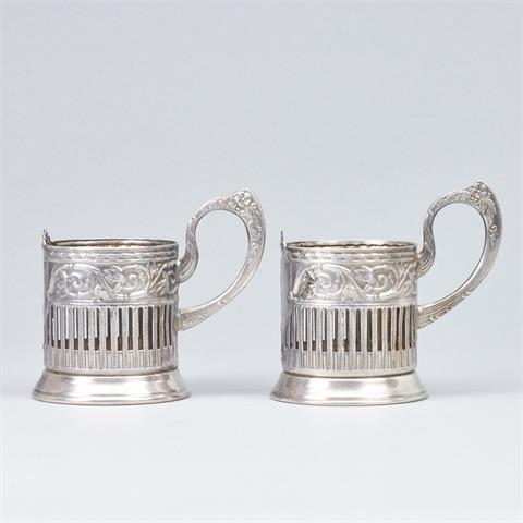 Zwei Teeglashalter, Russland, 20. Jahrhundert