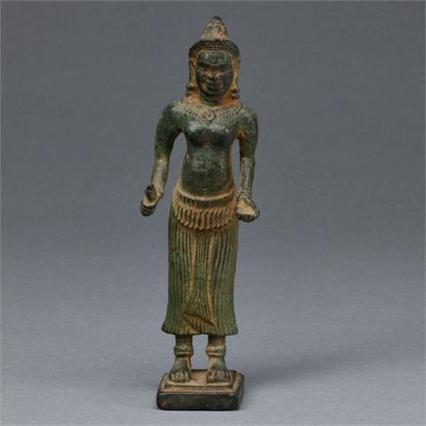 Alte Figur der Göttin Uma oder Lakshmi, Khmer, Kambodscha