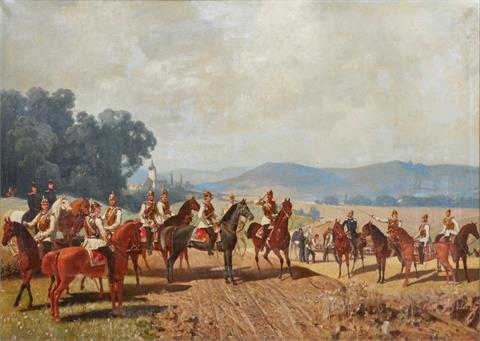 - Landgraf und Kurfürst Friedrich Wilhelm I. (1802-1875), letzter Kurfürst des Kurfürstentums Hessen mit seiner Garde du Corps  -