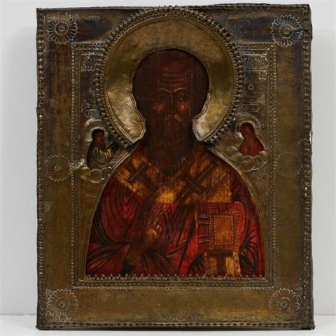 Ikone, Heiliger Nikolaus, Russland, zweite Hälfte 19. Jahrhundert