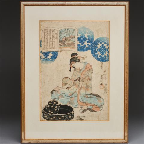 Utagawa Kunisada, N0. 62 Sei Shonagon, Rokuju-niban Sei Shonagon, aus der Series One Hundred Poems by One Hundred Poets.