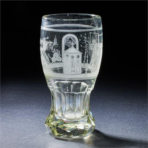Logenglas / Freimaurerglas. Um 1920.