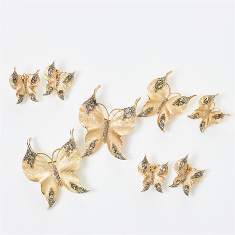 TRIFARI - Vintage Schmetterlingsbroschen (4 Stück)