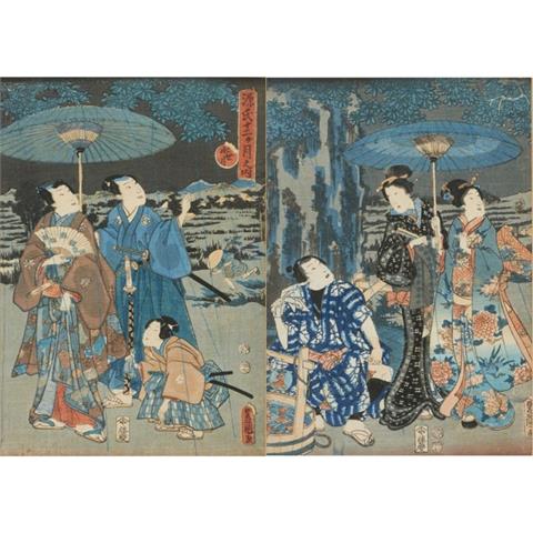 Paar Utagawa Kunisada III Holzschnitte