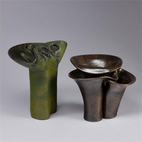2 unterschiedliche Vasen - Studiokeramik.