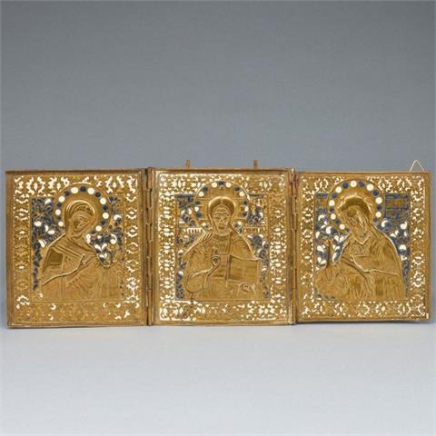 Bronzeikone Triptychon