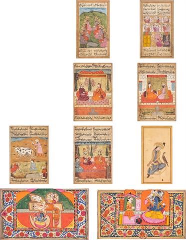 Konvolut 9 Miniaturen, Persien, 19. Jahrhundert