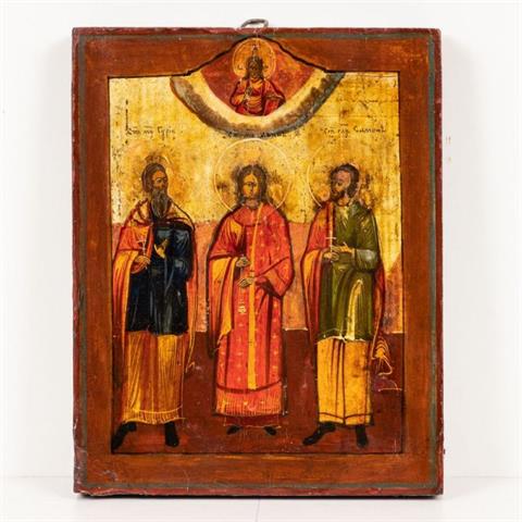 Ikone, Russland 19. Jahrhundert, Drei Heilige