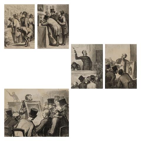 Honoré Daumier (1808-1879), Konvolut 5 Grafiken