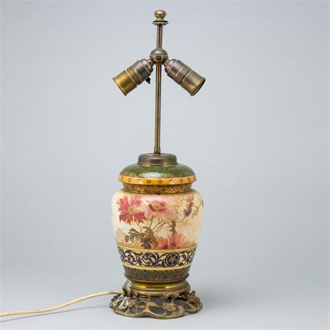 Vasenlampe mit Mohnblüten-Dekor, 19. / 20. Jahrhundert