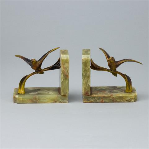 Paar Buchstützen mit Vögeln, Anfang 20. Jahrhundert