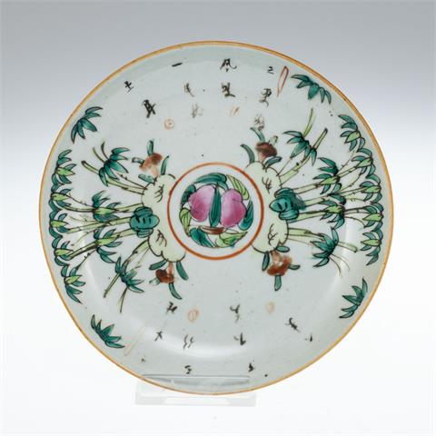Famille rose-Teller, China, wohl 18. Jahrhundert