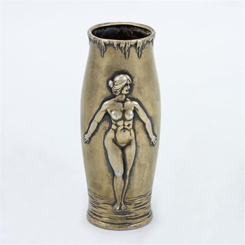 Seltene Art Deco Vase mit weiblichem Akt